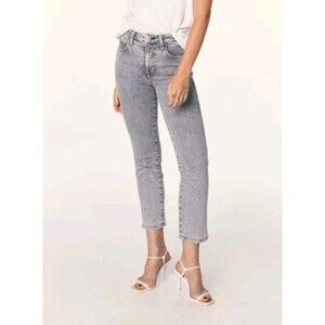 AMO‎ Jeans Womens 27 Opal Chloe Crop High Waist Straight Leg Denim
